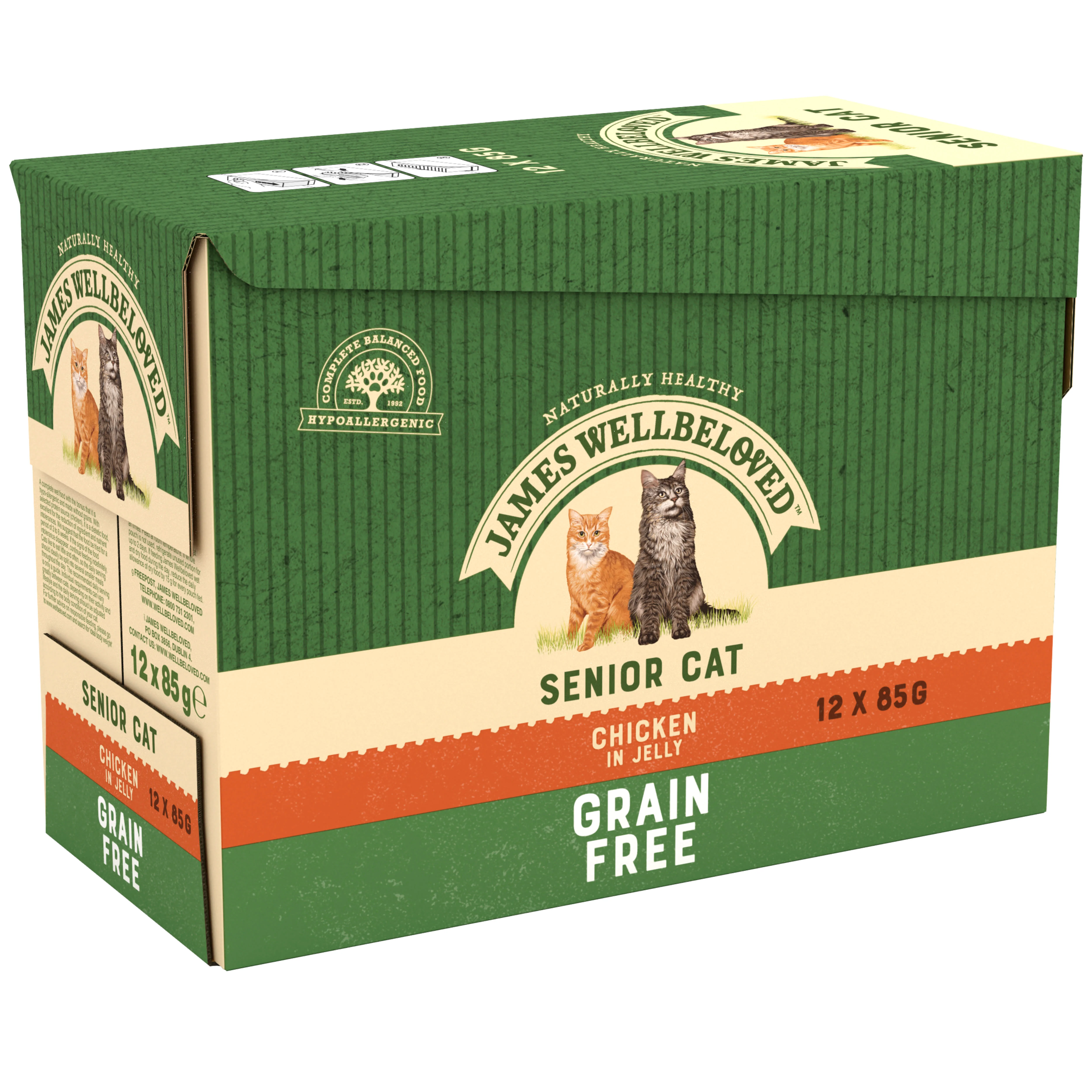 James Wellbeloved Grain Free Senior Cat Food Pouch Chicken in Jelly - Image 3