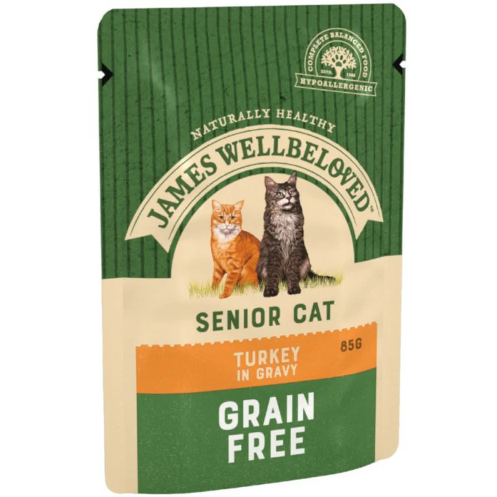 James Wellbeloved Grain Free Senior Cat Food Pouches Turkey in Gravy - Image 3