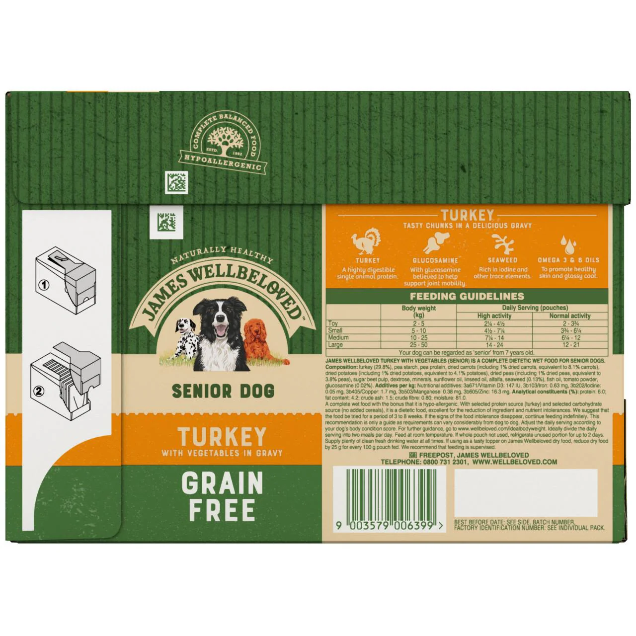 James Wellbeloved Grain Free Senior Wet Dog Food Pouches - Turkey in Gravy - Image 5