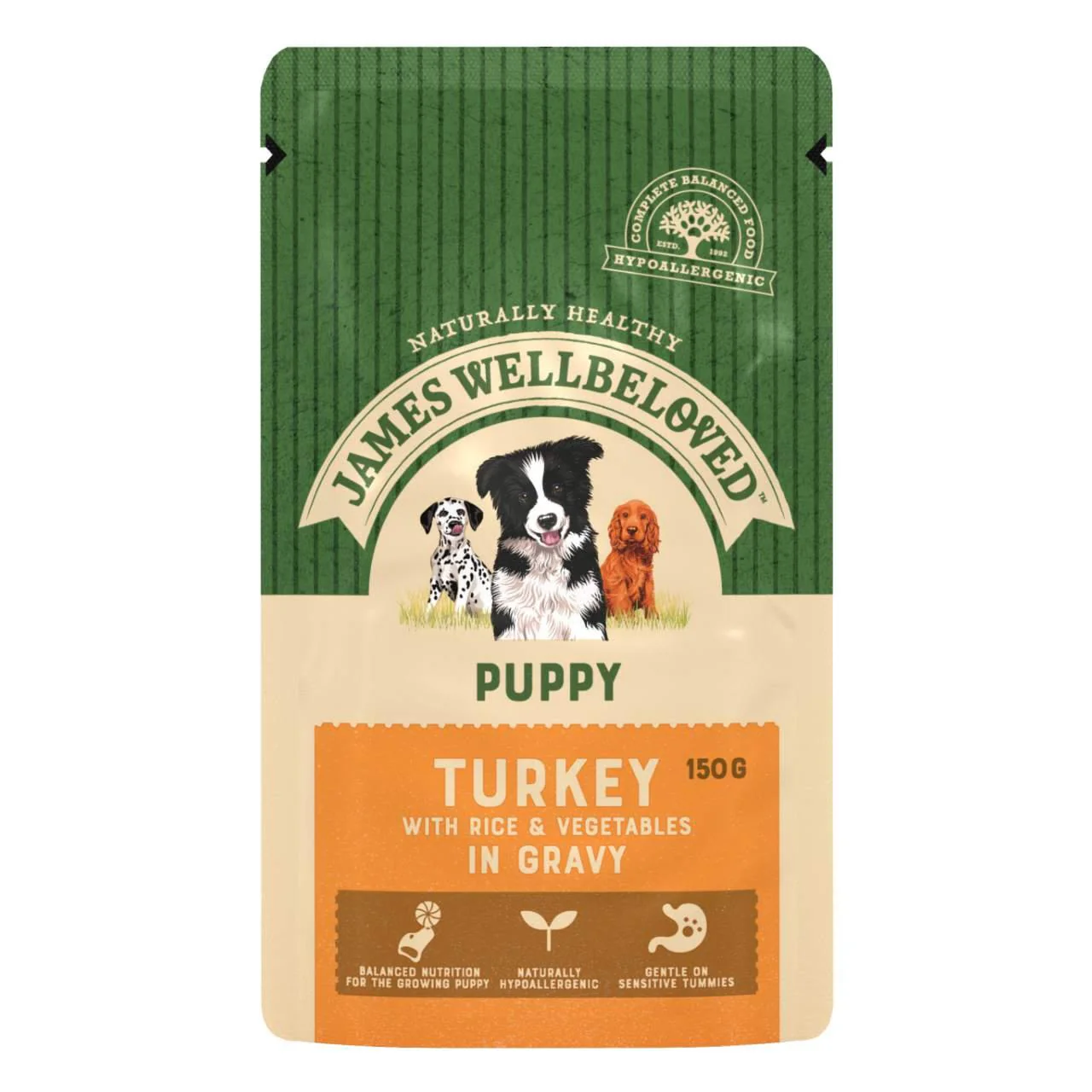 James Wellbeloved Puppy/Junior Wet Dog Food Pouches - Turkey & Rice - Image 3