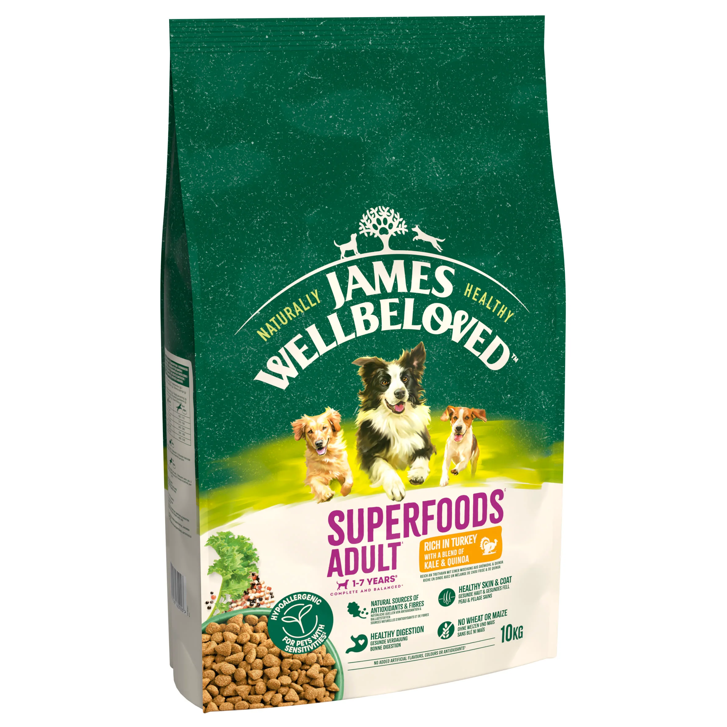 James Wellbeloved Superfoods Adult Dry Dog Food Turkey with Kale & Quinoa - Image 2
