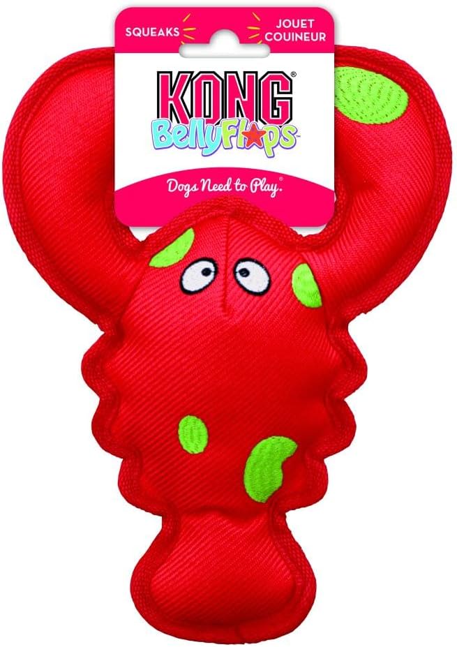 KONG Belly Flops Lobster Red Dog Toy