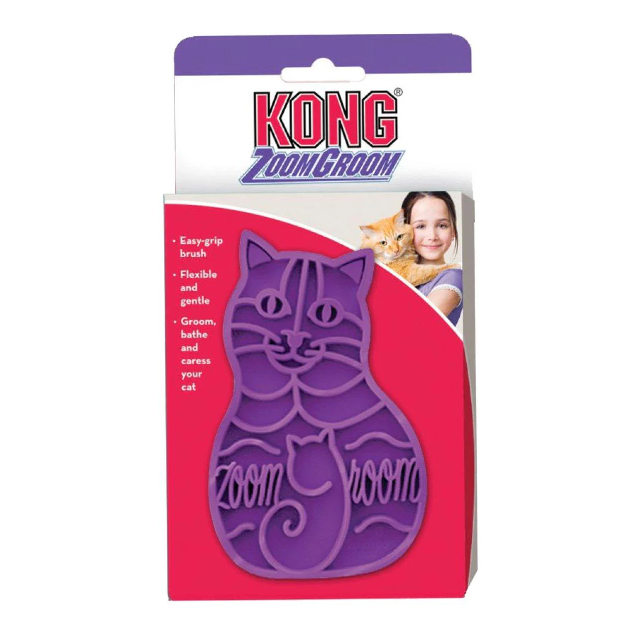 KONG Cat Zoom Groom Brush in Violet - Image 2