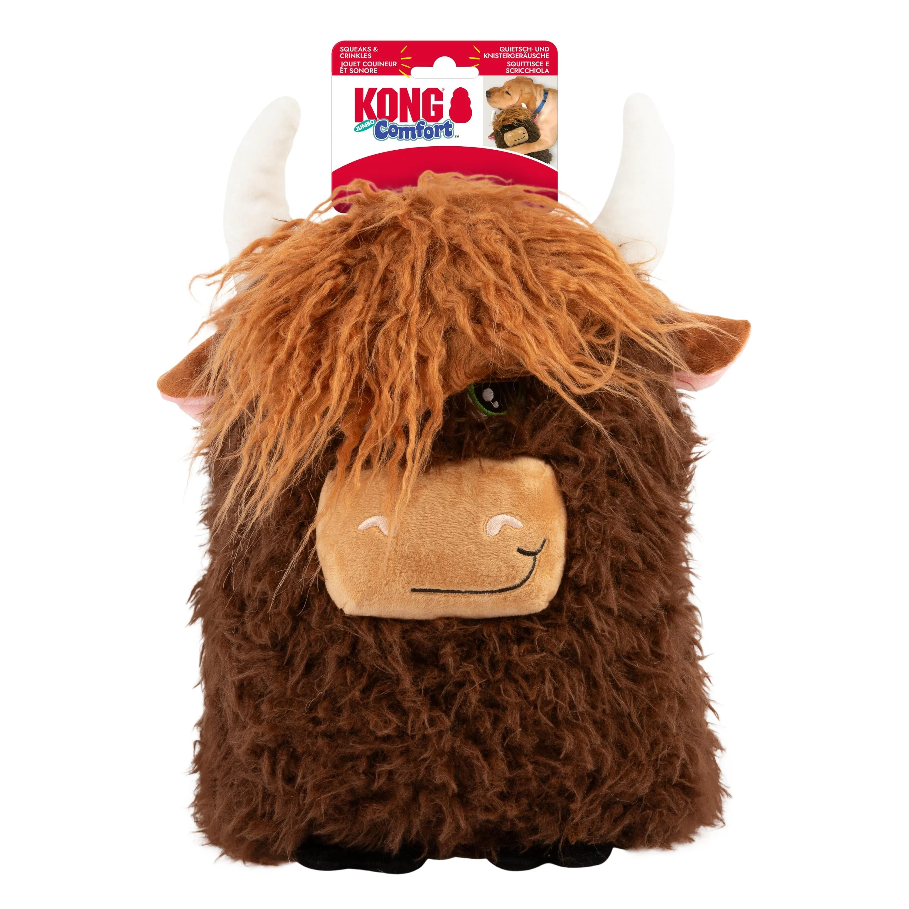KONG Comfort Jumbo Highland Cow Dog Toy
