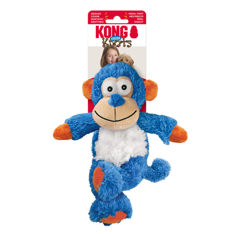 KONG Cross Knots Monkey Small/Medium Blue Dog Toy