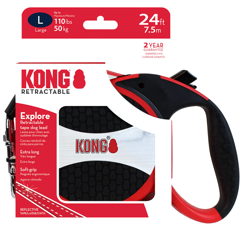 KONG Explore Retractable Red Dog Lead - Image 2