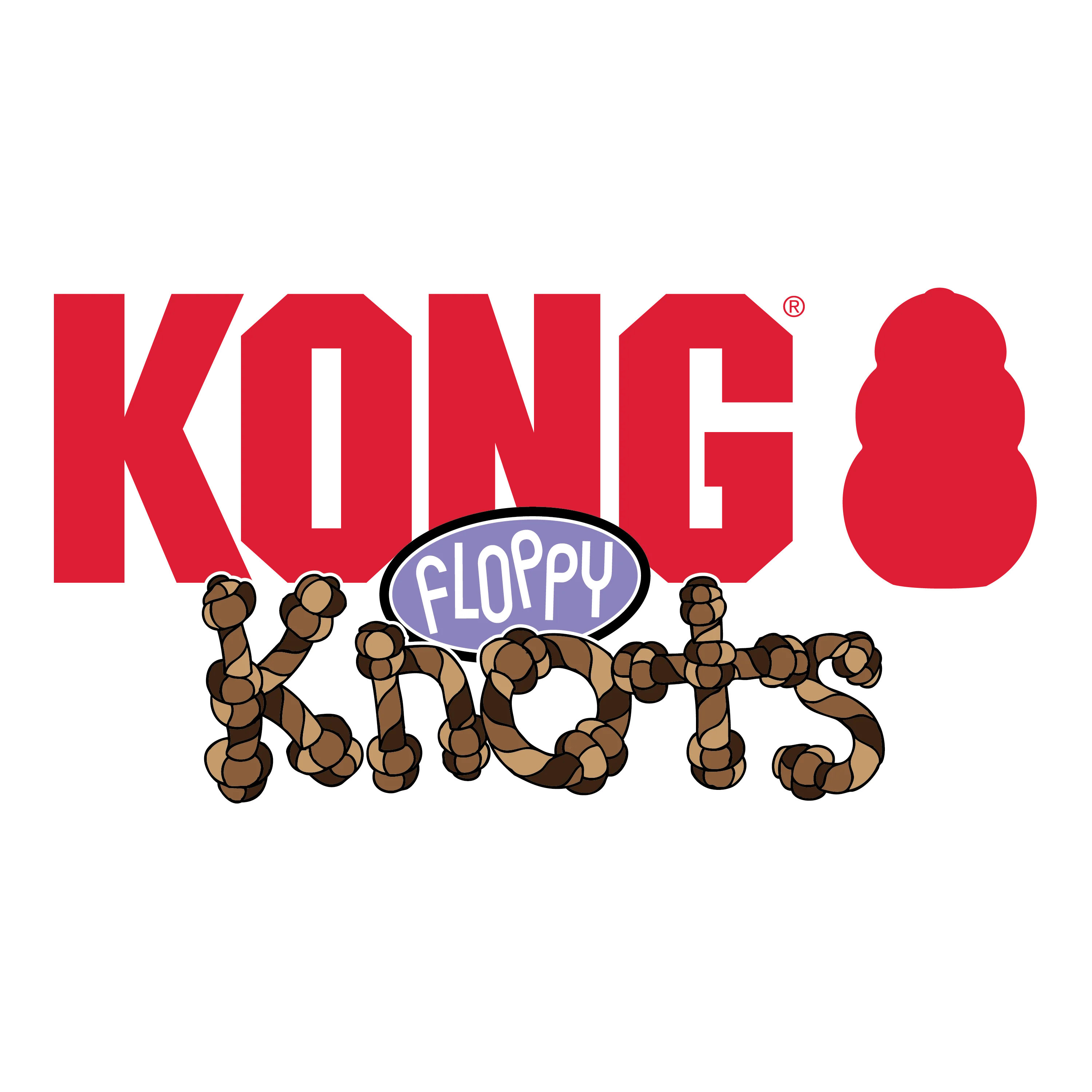 KONG Floppy Knots Hippo Dog Toy - Image 2