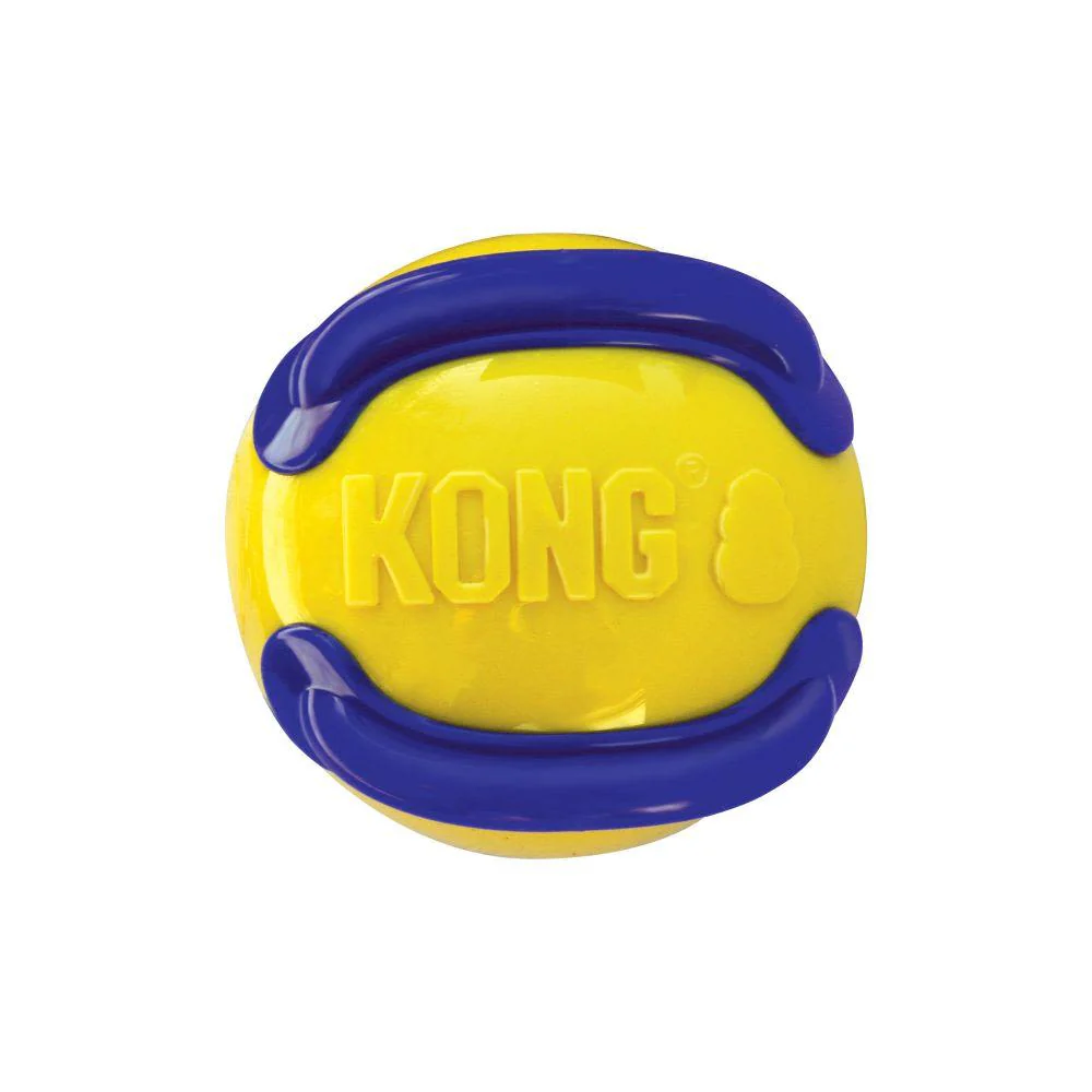 KONG Jaxx Brights Ball Medium Red & Yellow Dog Toy - Image 3