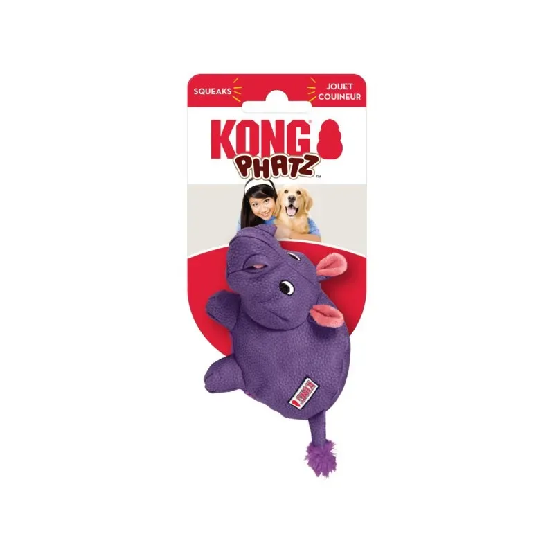 KONG Phatz Hippo Dog Toy - Image 2