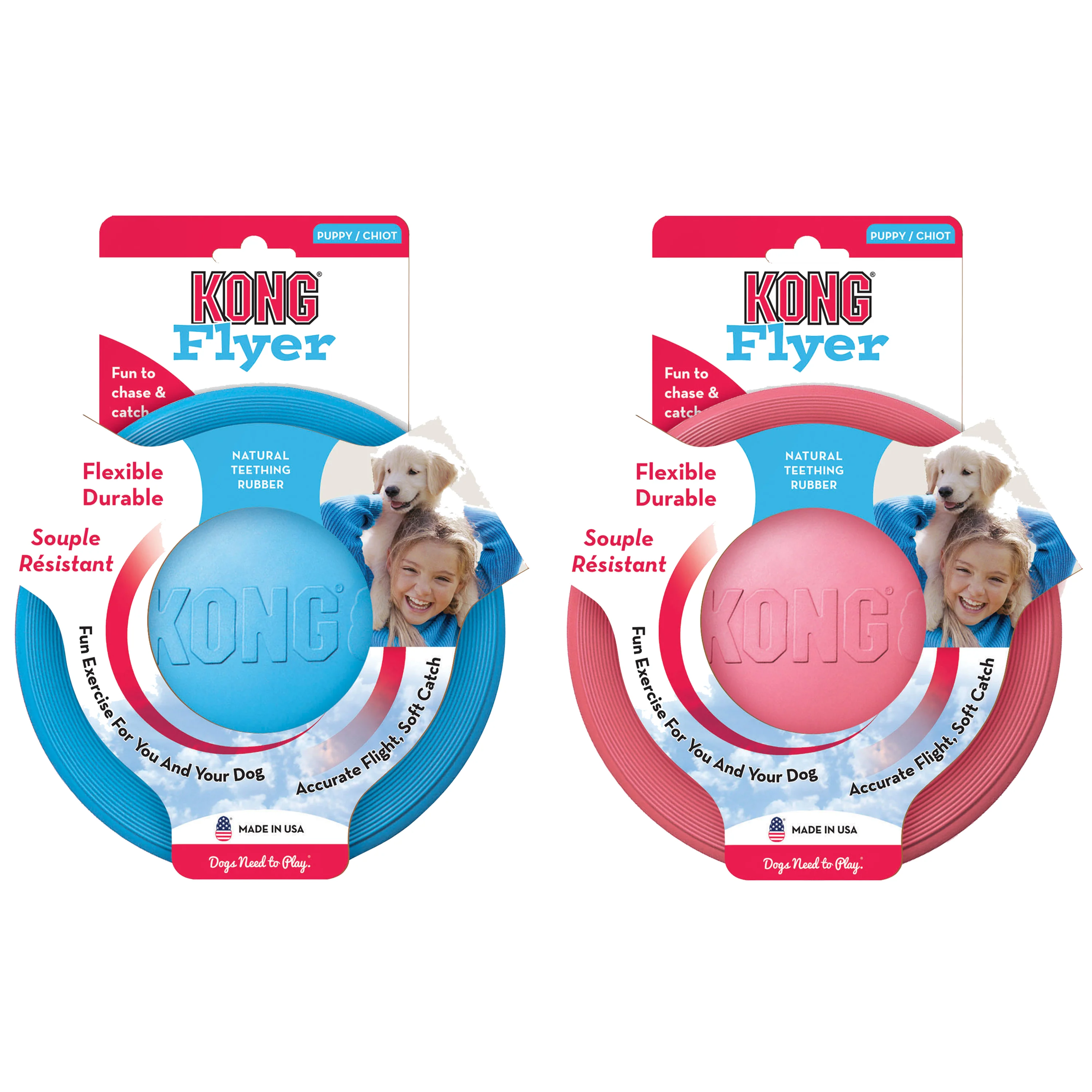 KONG Puppy Flyer Durable Rubber Assorted Flying Disc