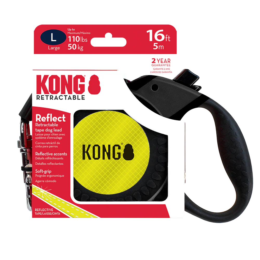 KONG Reflect Retractable Red Dog Lead - Image 3