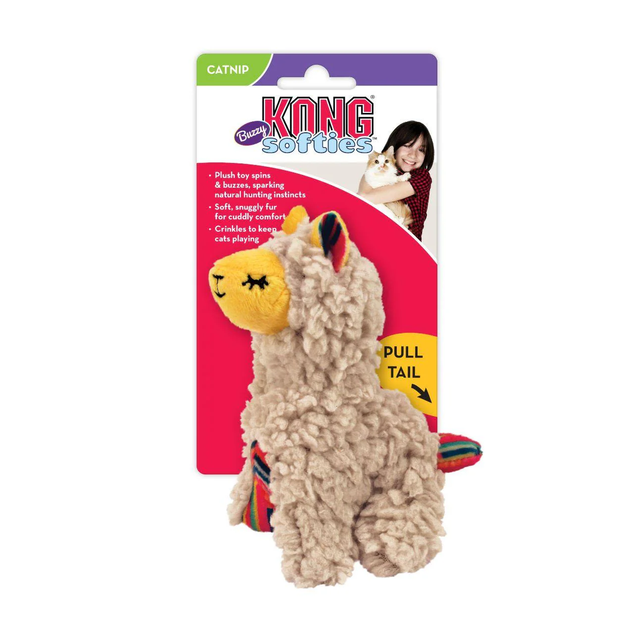 KONG Softies Buzzy Llama Cat Toy - Image 3