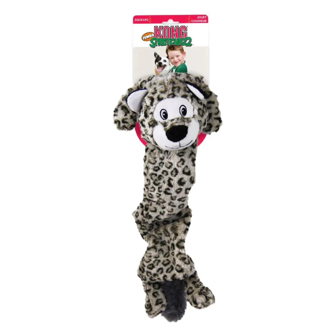 KONG Stretchezz Jumbo Snow Leopard for Dog Toy - Image 3