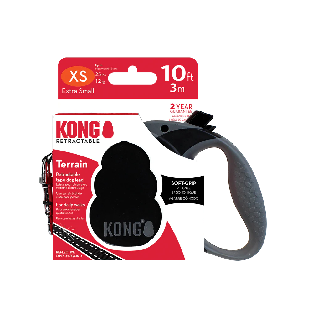 KONG Terrain Retractable Black Dog Lead - Image 2
