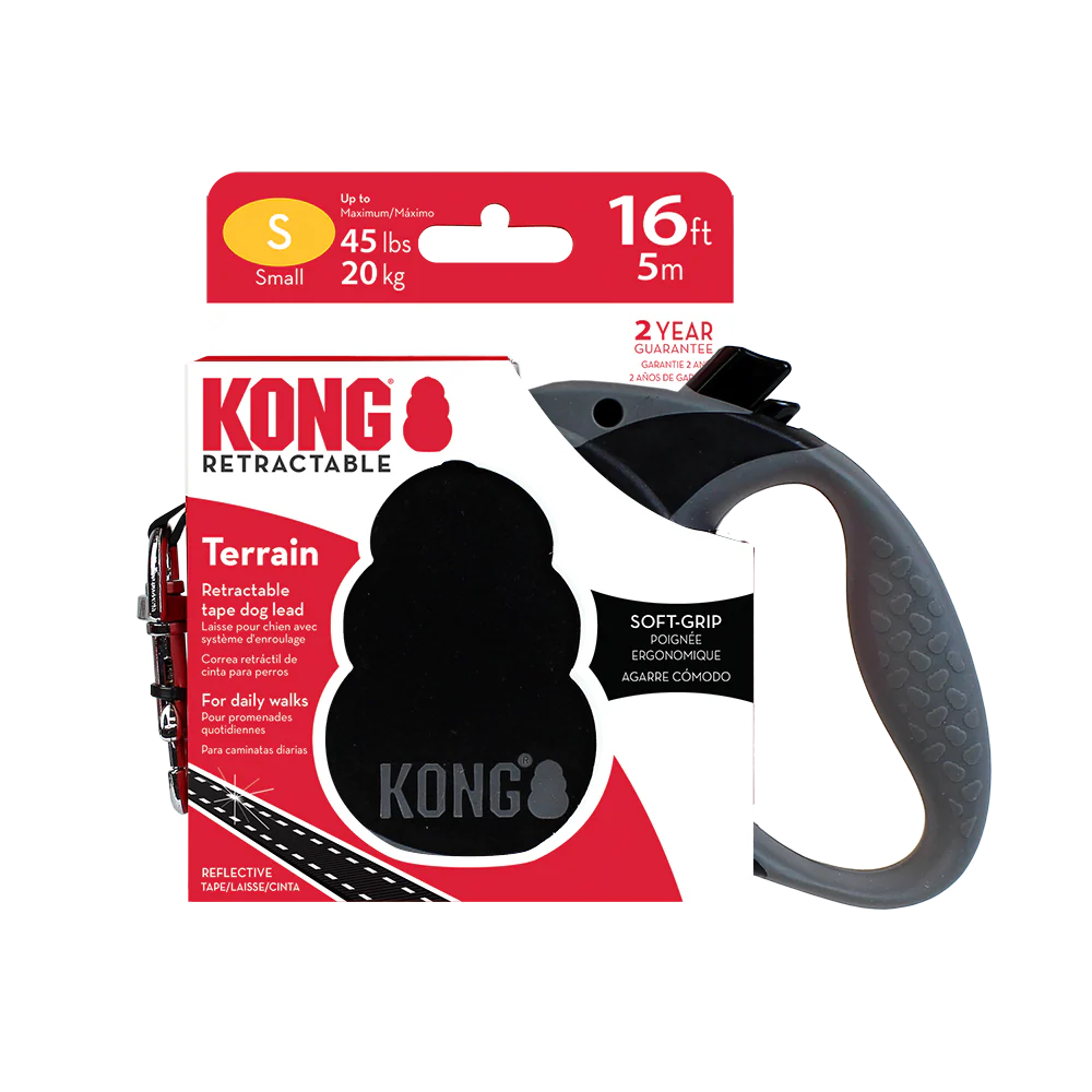 KONG Terrain Retractable Black Dog Lead - Image 3