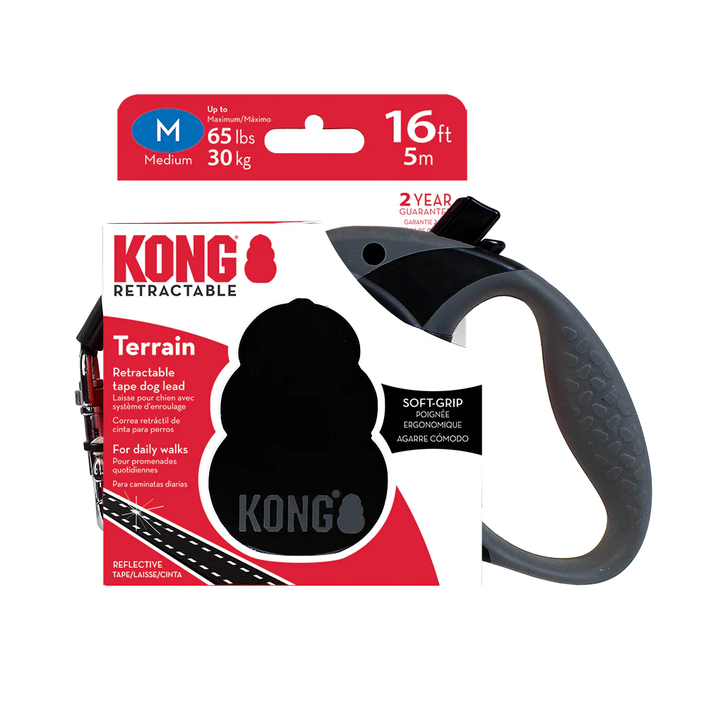 KONG Terrain Retractable Black Dog Lead - Image 4