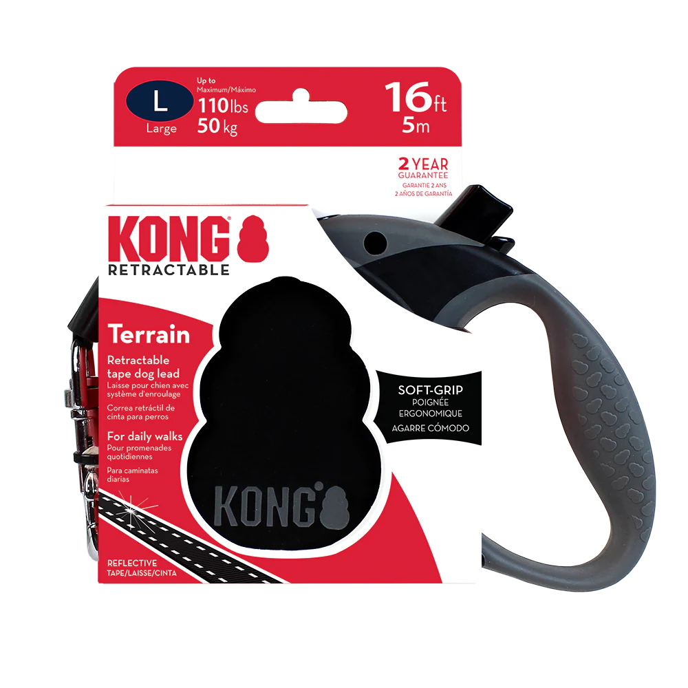 KONG Terrain Retractable Black Dog Lead - Image 5