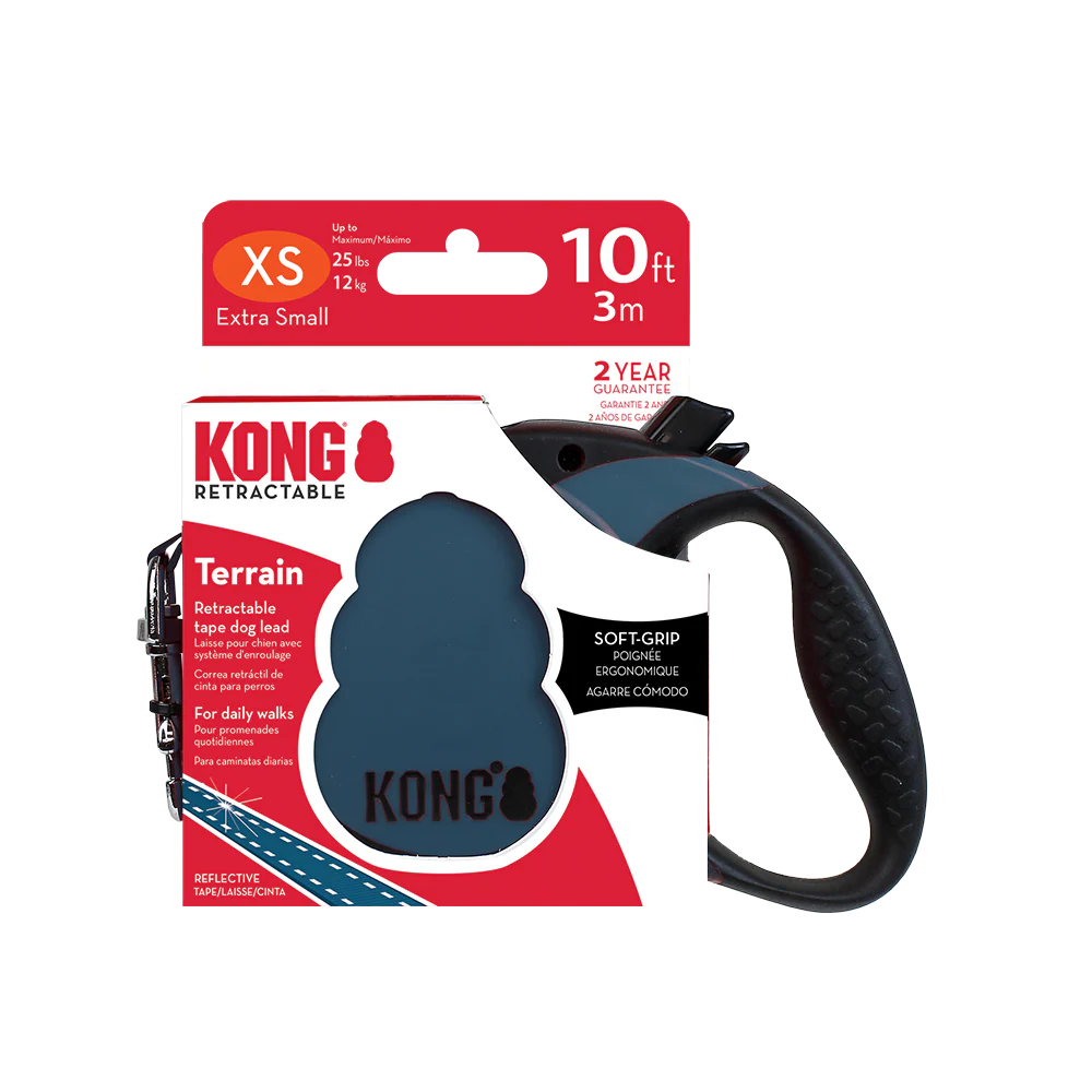 KONG Terrain Retractable Blue Dog Lead - Image 2