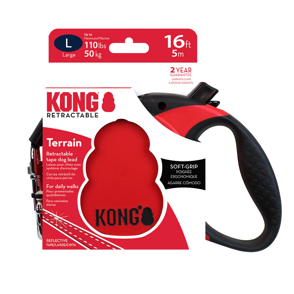 KONG Terrain Retractable Red Dog Lead - Image 5