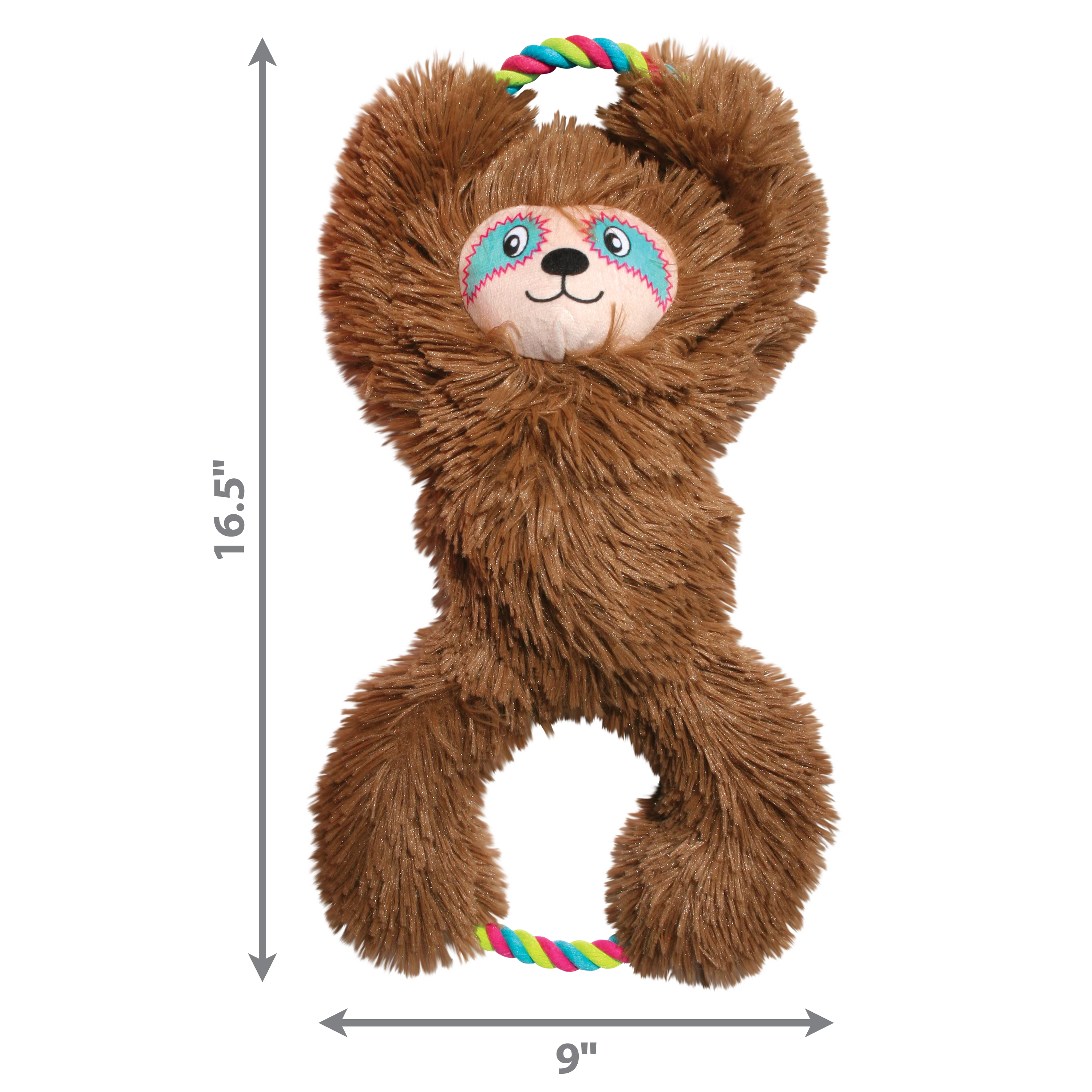 KONG Tuggz Brown Sloth Dog Toy - Image 3
