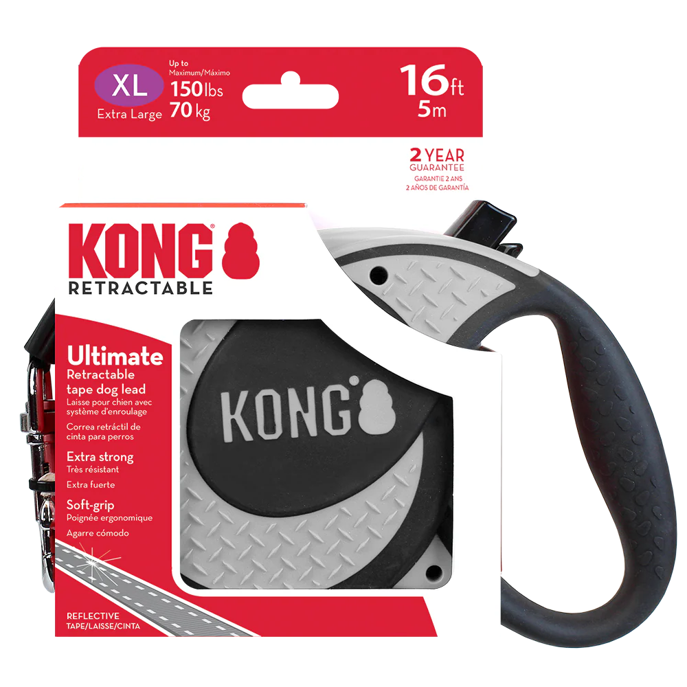 KONG Ultimate Retractable Grey Dog Lead - Image 2