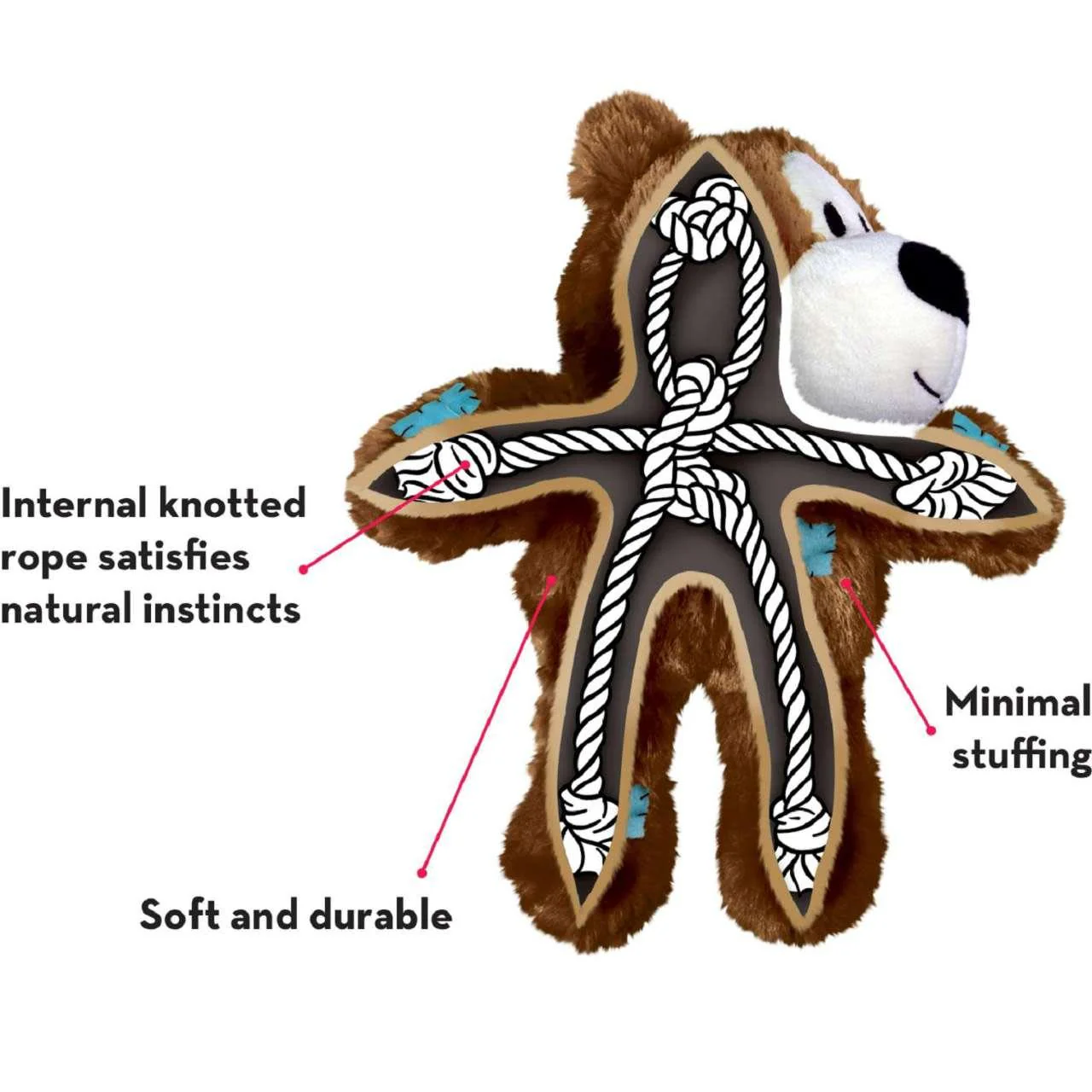 KONG Wild Knots Assorted Bear Dog Toy - Image 2