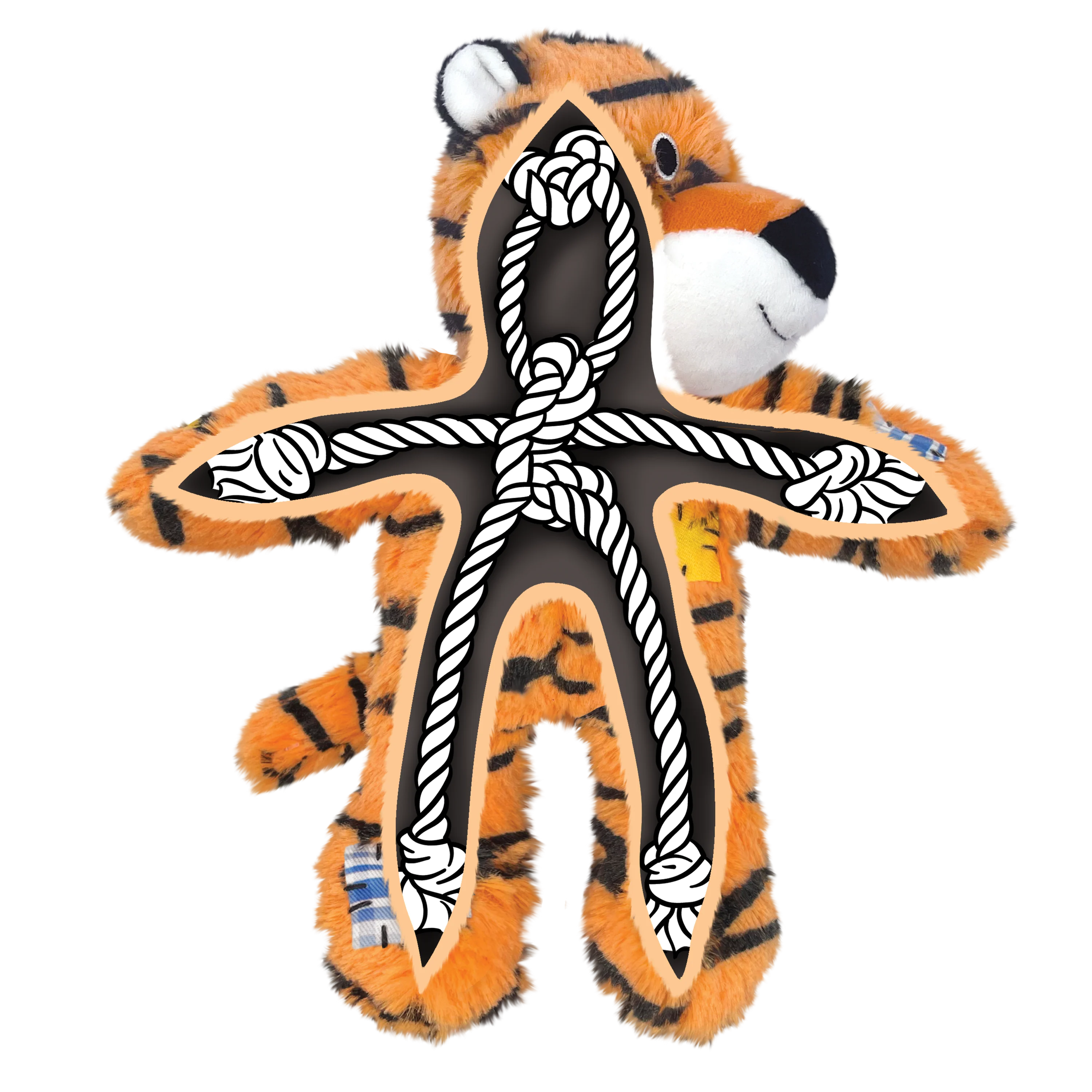 KONG Wild Knots Orange Tiger Dog Toy - Image 2