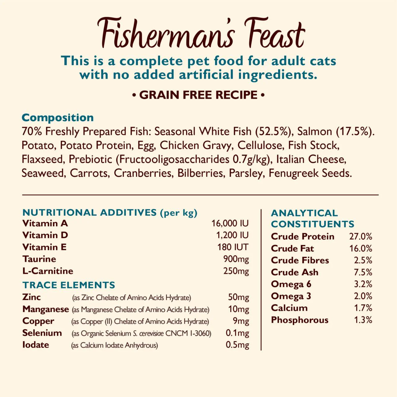 Lily's Kitchen Fishermans Feast Grain-free Adult Dry Cat Food - White Fish & Salmon - Image 5