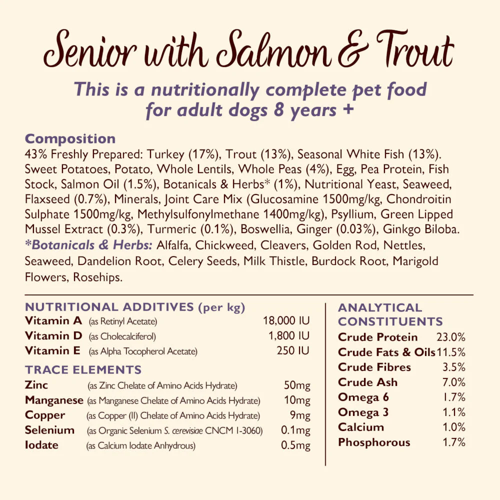 Lily's Kitchen Senior Recipe with Grain Free Dry Dog Food - Turkey Trout & White Fish - Image 3