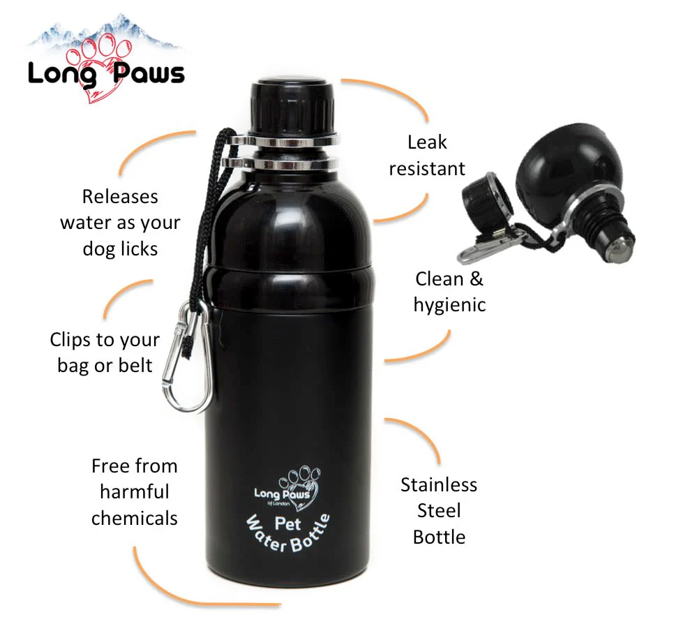 Long Paws Lick 'n Flow Stainless Steel Dog Water Bottle - Image 3