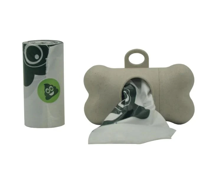 M-Pets Bamboo Dog Poo Waste Bag Dispenser with natural Vegetable - Image 2
