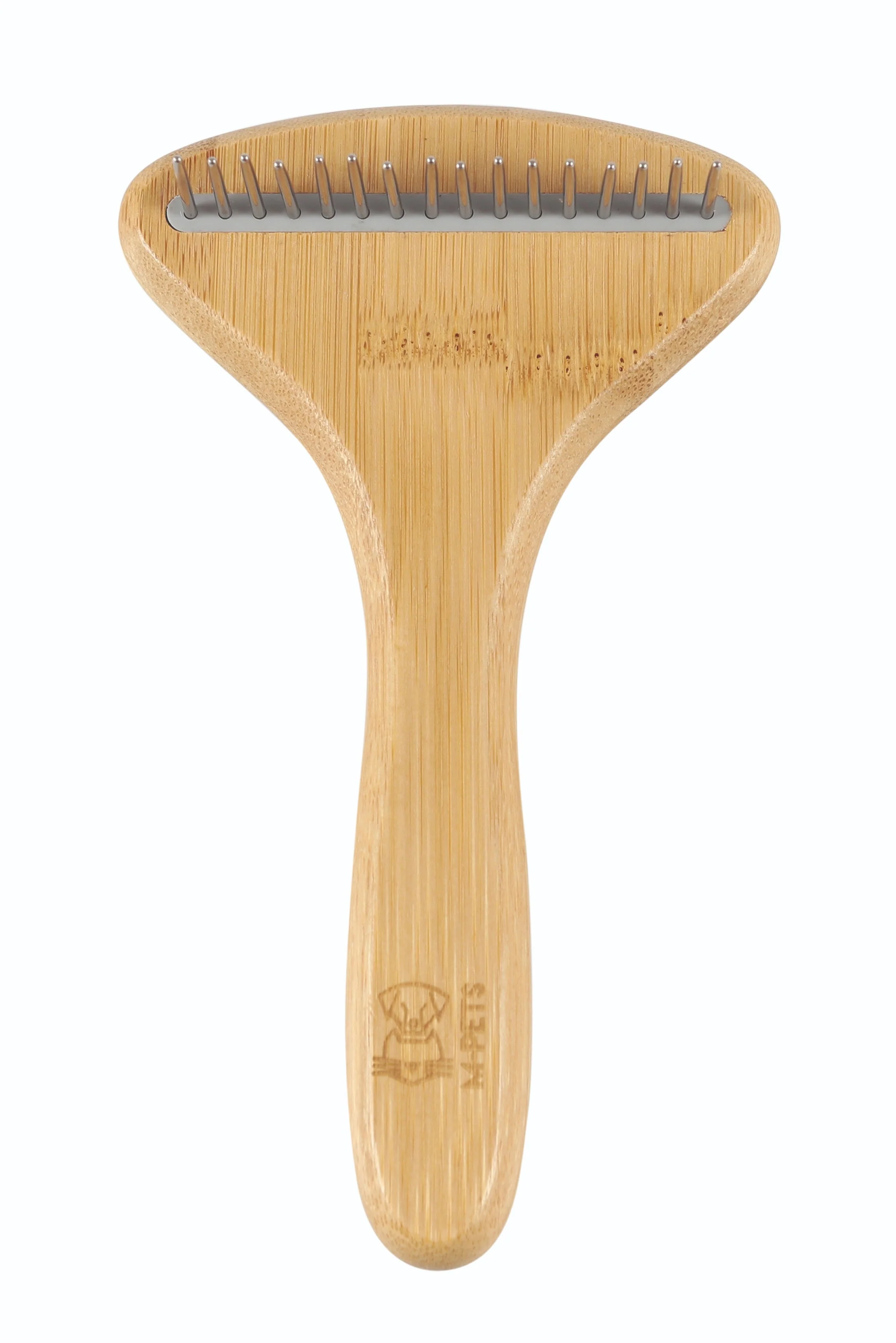 M-Pets Bamboo Rake Comb with Rotating Teeth for Dogs & Cats - Image 3