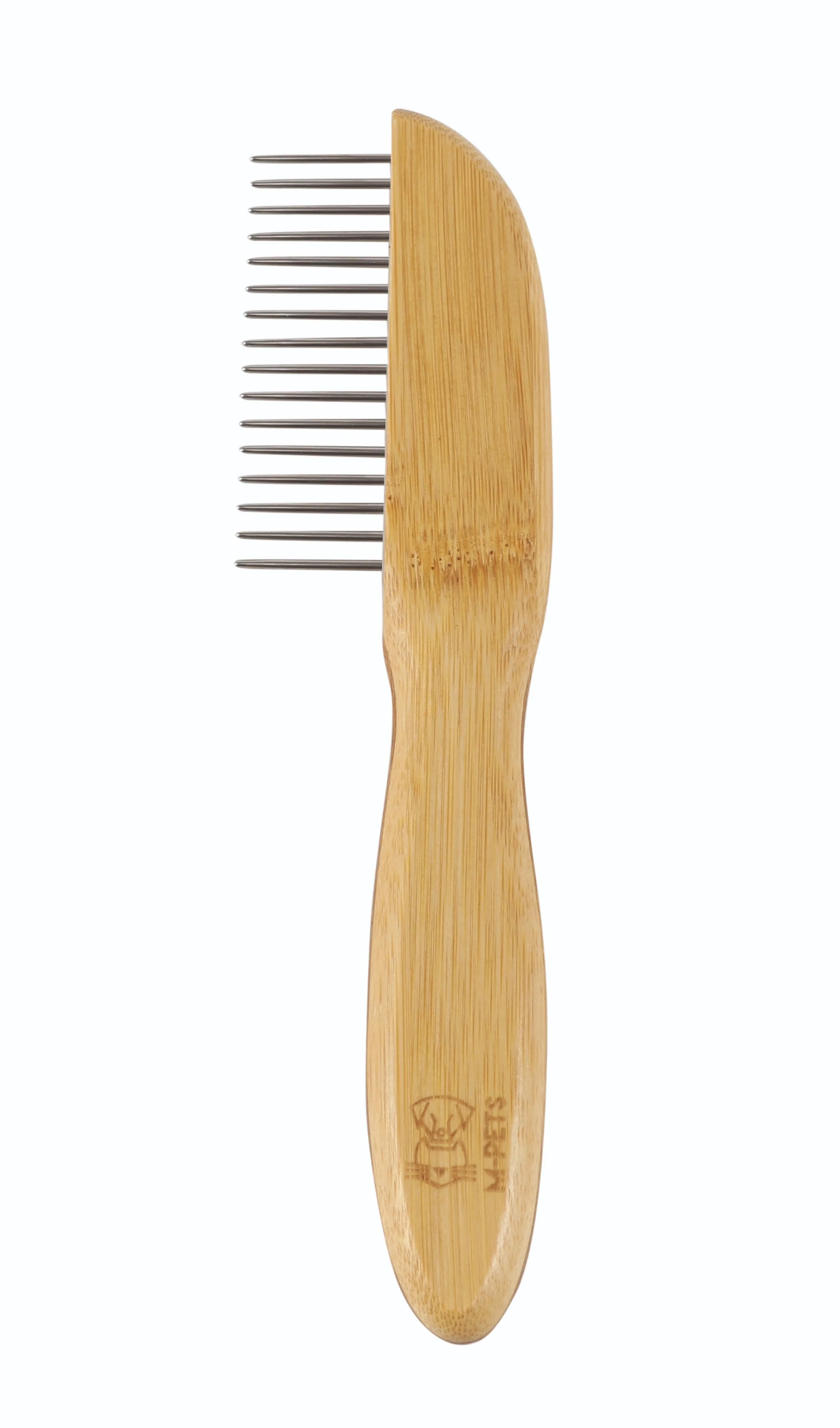 M-Pets Bamboo Regular Comb with Rotating Teeth for Dogs & Cats - Image 3