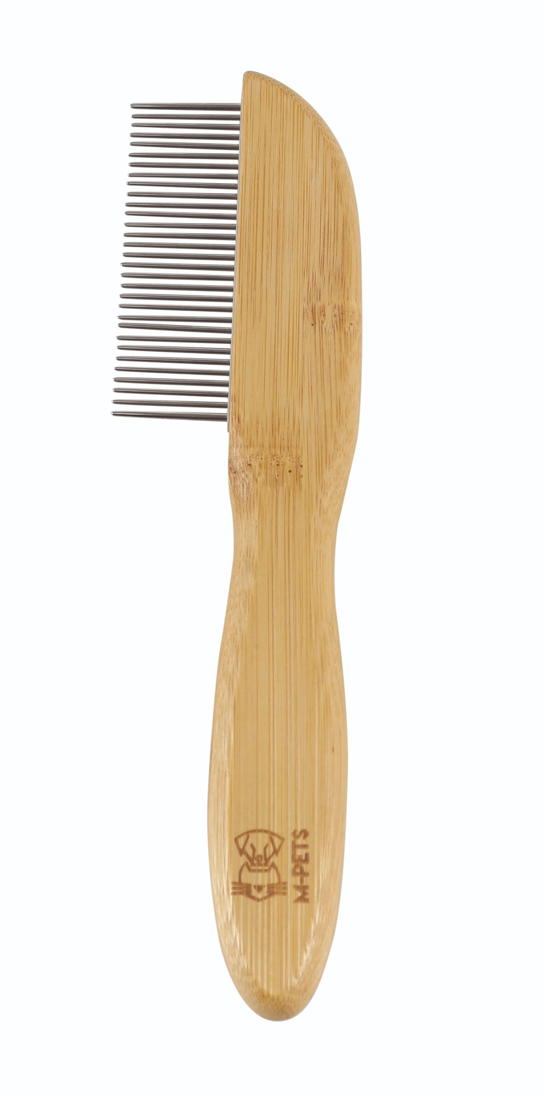 M-Pets Bamboo Regular Comb with Rotating Teeth for Dogs & Cats - Image 4