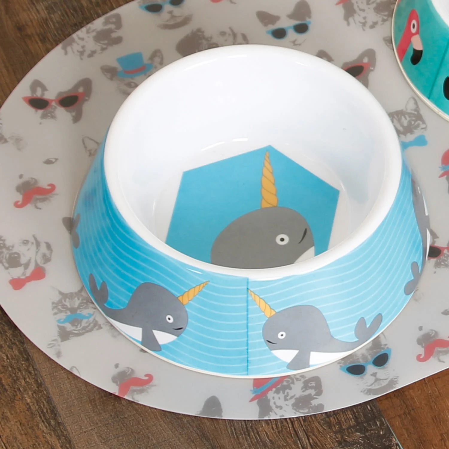 Ministry Of Pets Melamine Non-slip Pet Bowl - Narwhal - Image 3