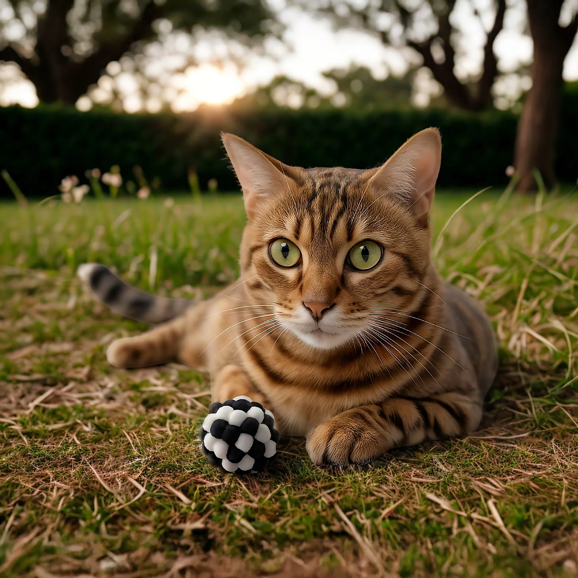 Ministry Of Pets Pom Pom Ball Cat Toy - Black & White - Image 3