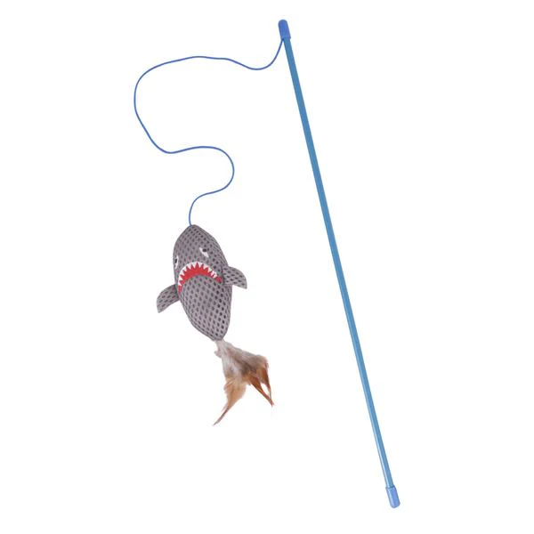 Ministry of Pets Sebastian the Shark Cat Teaser Toy - Image 4