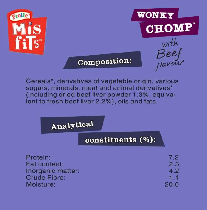 Misfits Wonky Chomp Adult Medium Dog Treats Beef 2 Stick - Image 5