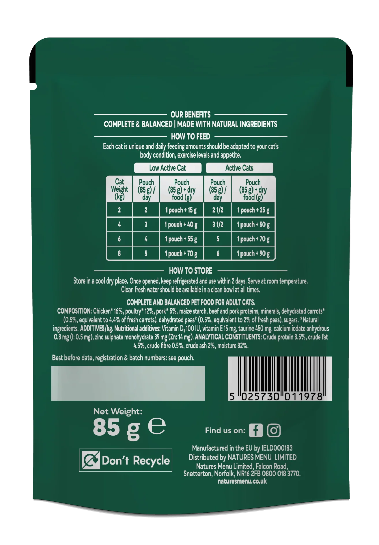 Natures Menu Bites in Gravy with Chicken Adult Wet Cat Food - Image 2