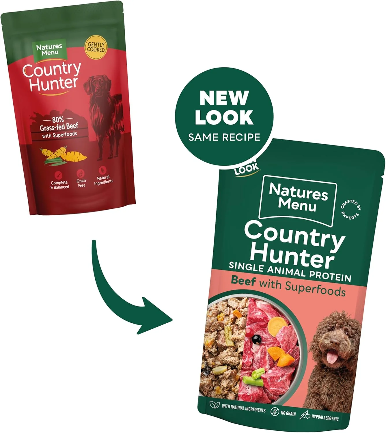 Natures Menu Country Hunter Beef Wet Dog Food Pouches - Image 2