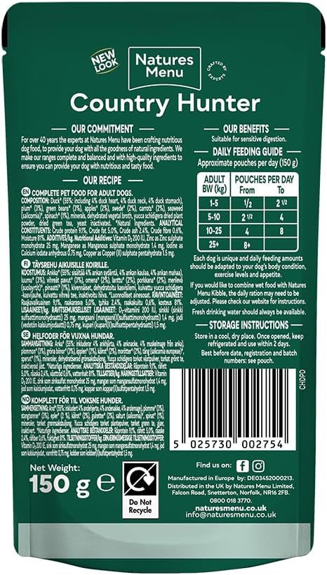 Natures Menu Country Hunter Duck Wet Dog Food Pouches - Image 4