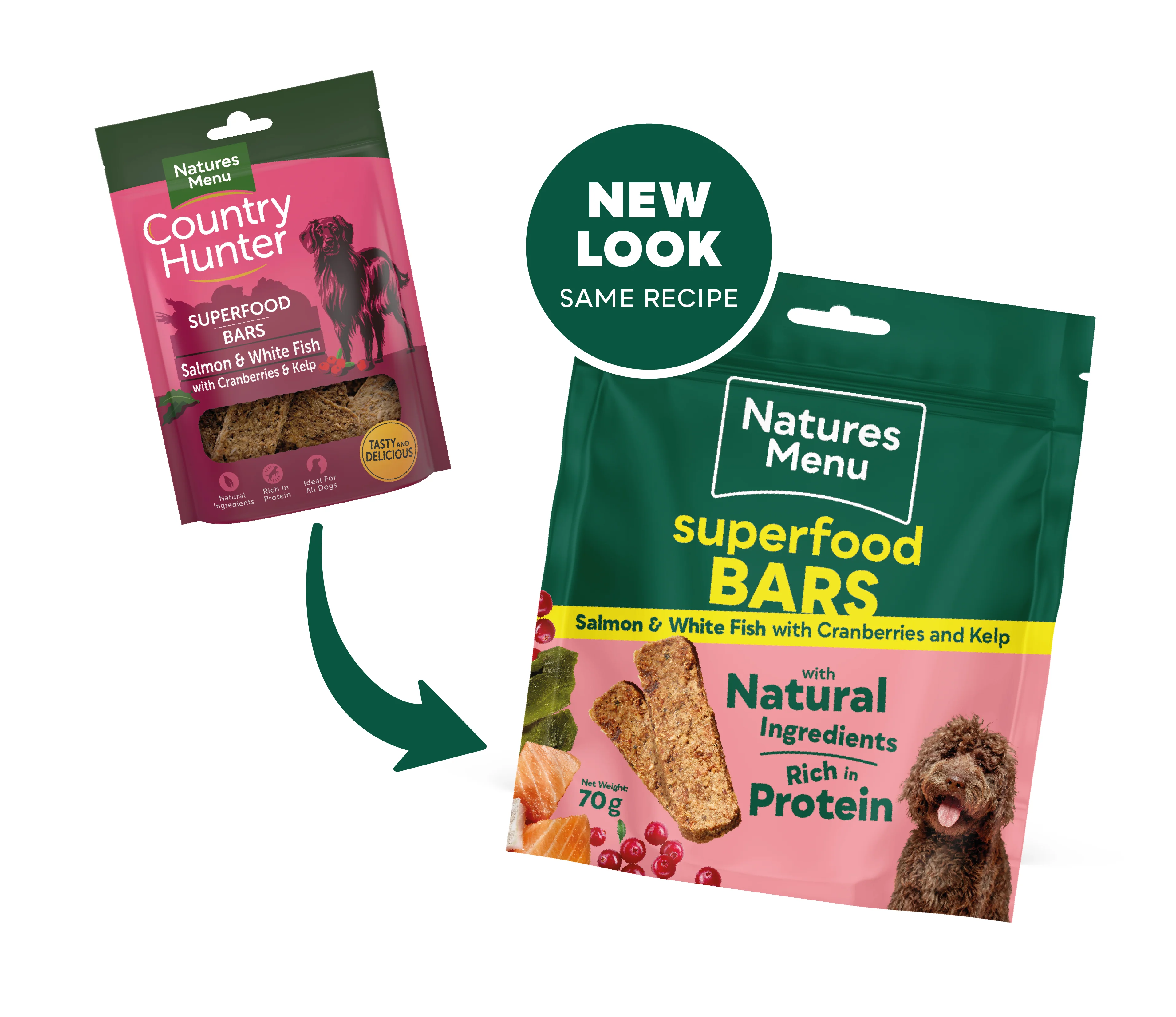 Natures Menu Country Hunter Superfood Bars - Salmon & White Fish Adult Dog Treats - Image 3