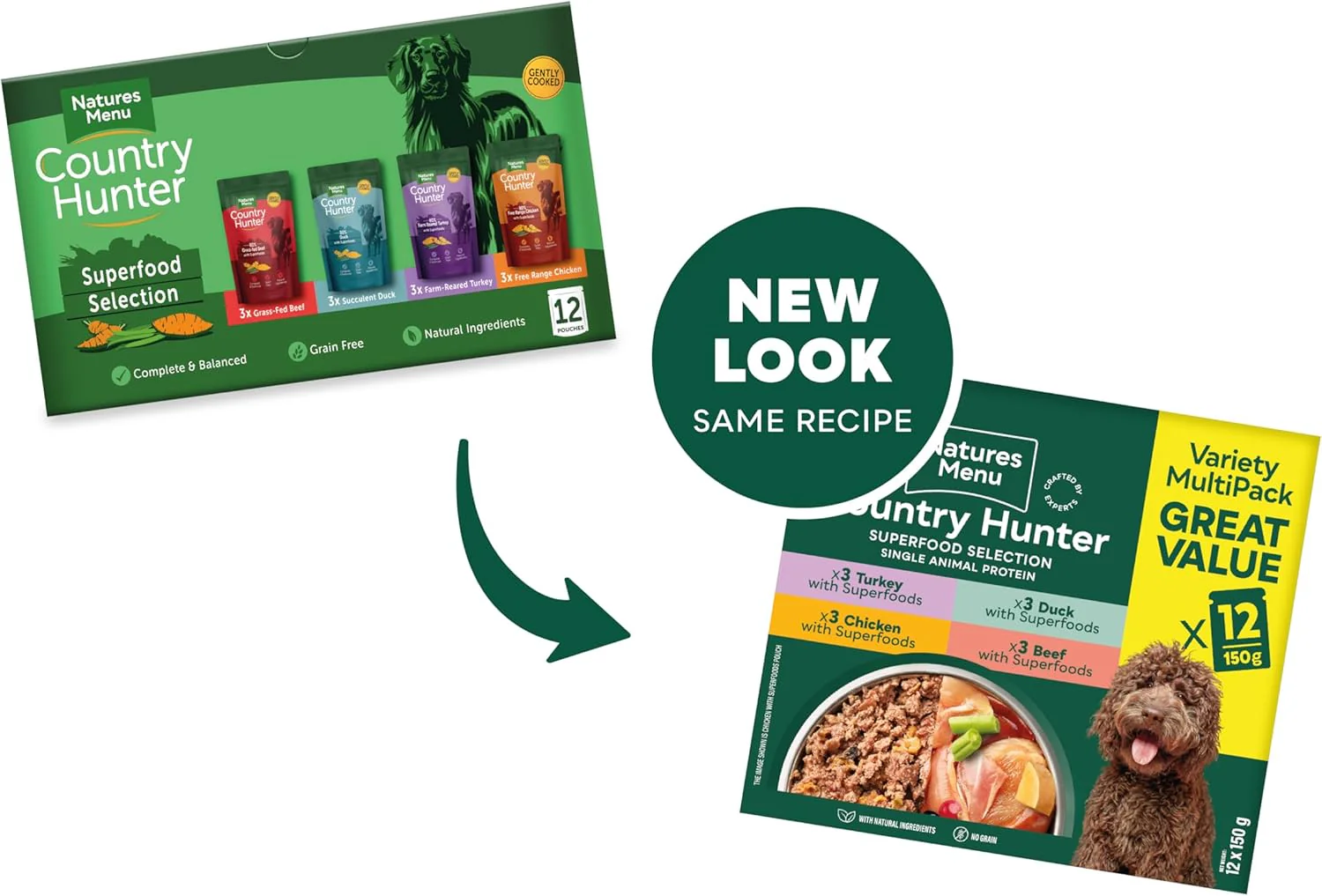 Natures Menu Country Hunter Superfood Selection Wet Dog Food Pouches - Image 2