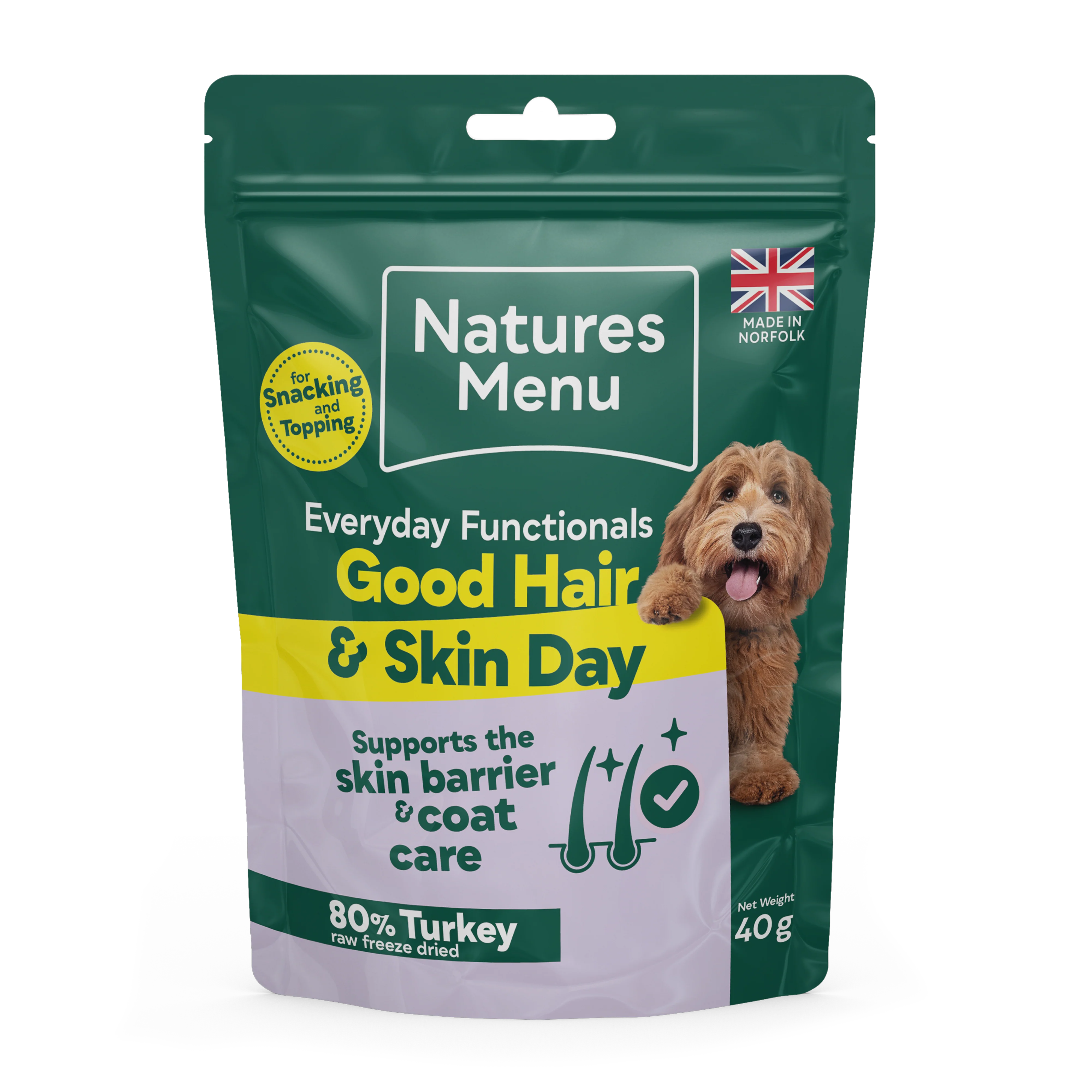 Natures Menu Freeze Dried Everyday Functionals Skin & Coat Dog Treat - Turkey