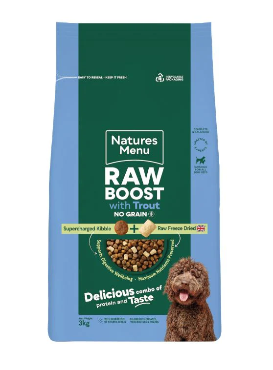 Natures Menu Freeze Dried Raw Boost with Trout & Fish Adult Dry Dog Food - Image 2