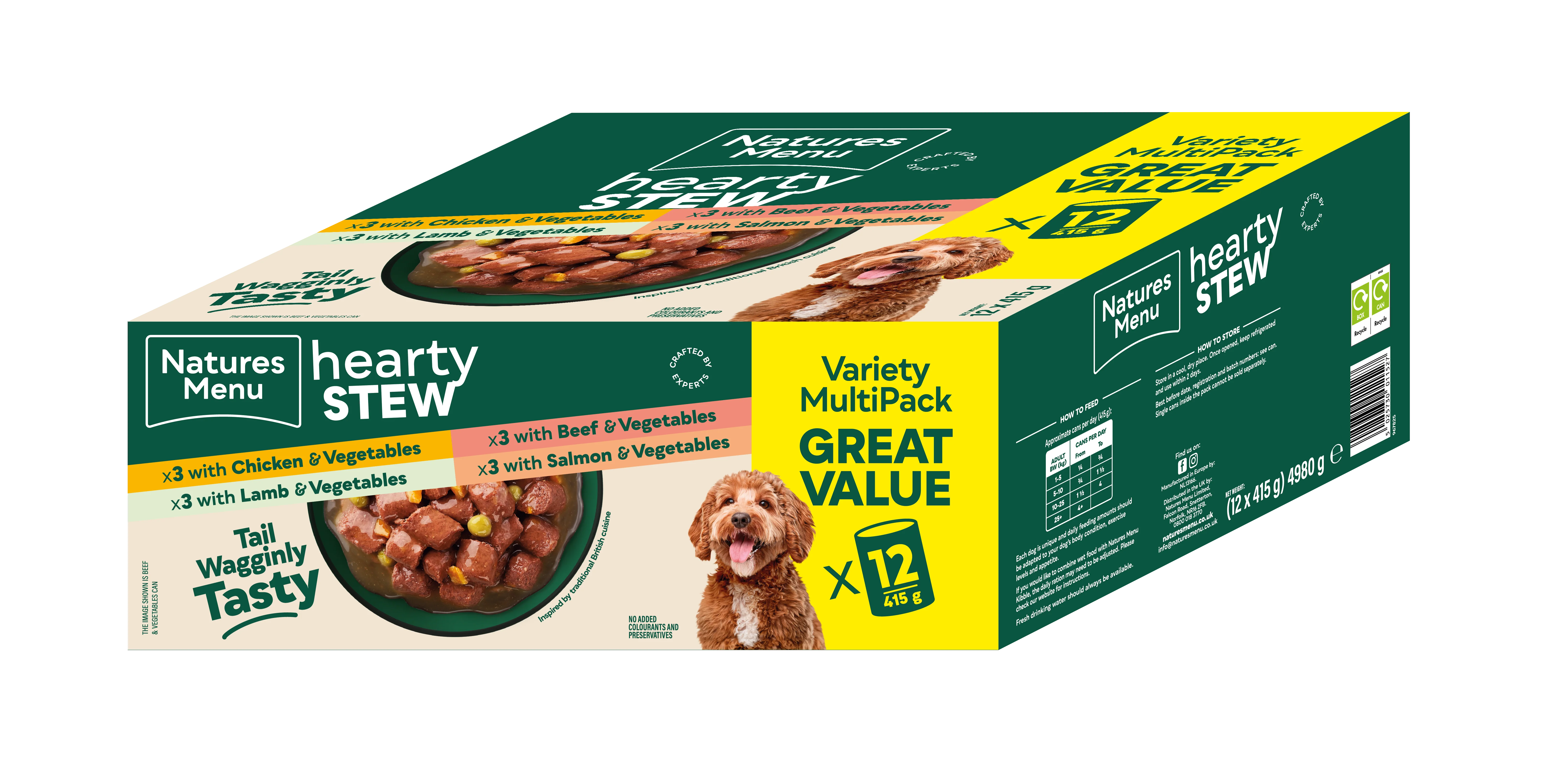 Natures Menu Hearty Stew Multipack Wet Dog Food Cans - Chicken, Lamb, Beef & Salmon - Image 2