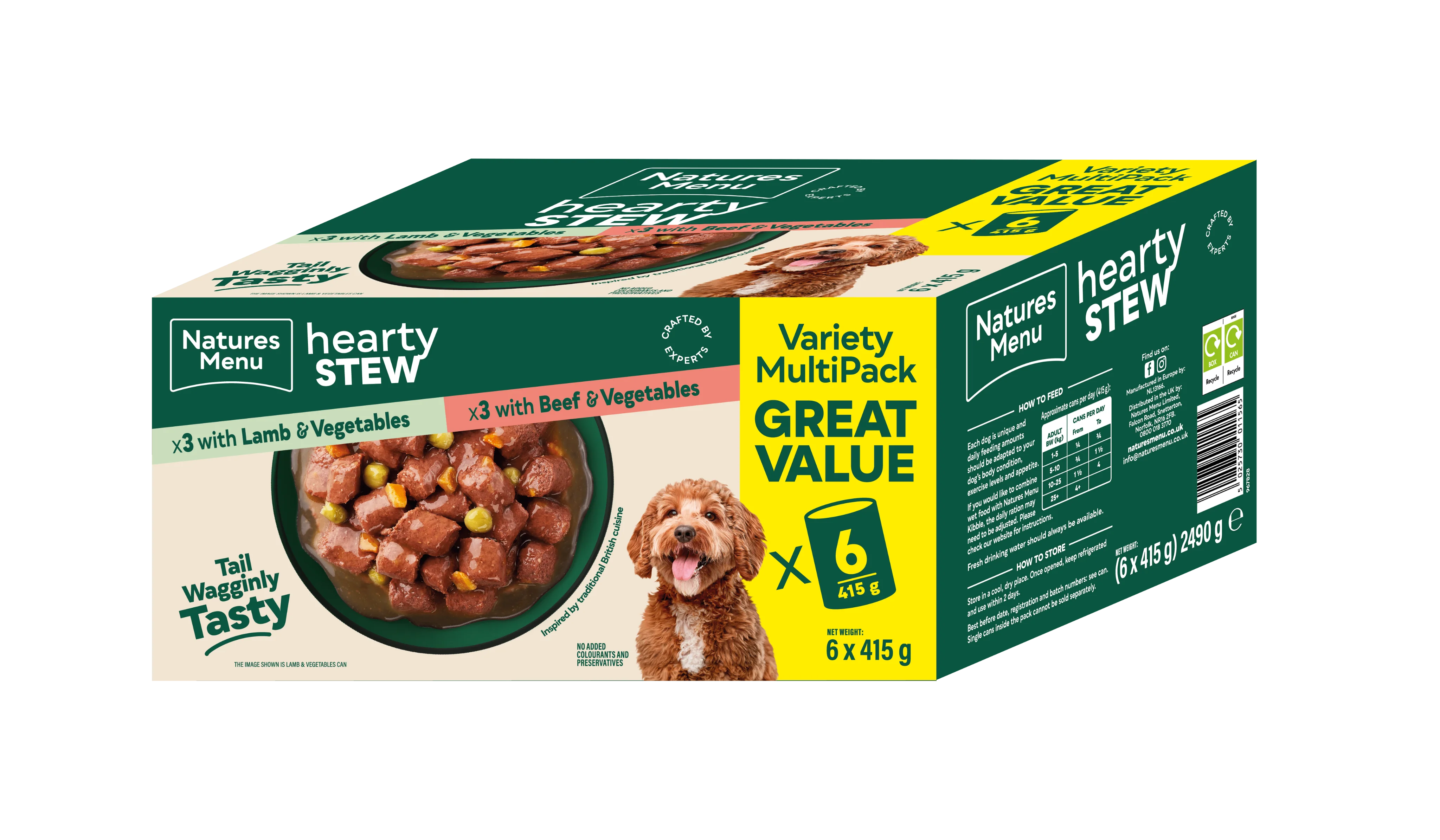 Natures Menu Hearty Stew Multipack Wet Dog Food Cans - Lamb & Beef - Image 2