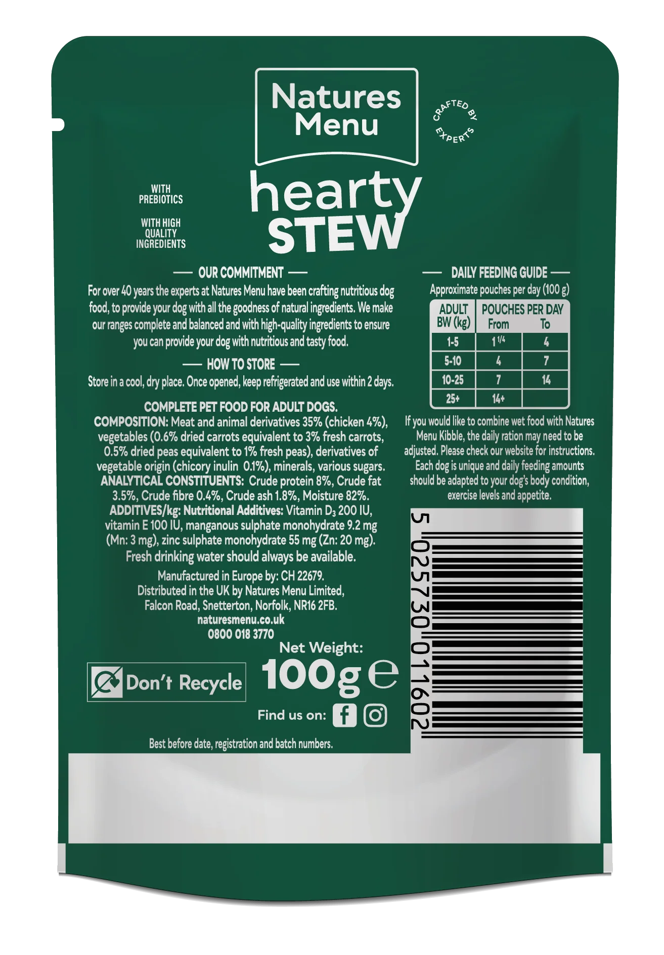 Natures Menu Hearty Stew Wet Dog Food Pouch - Chicken & Vegetables - Image 4