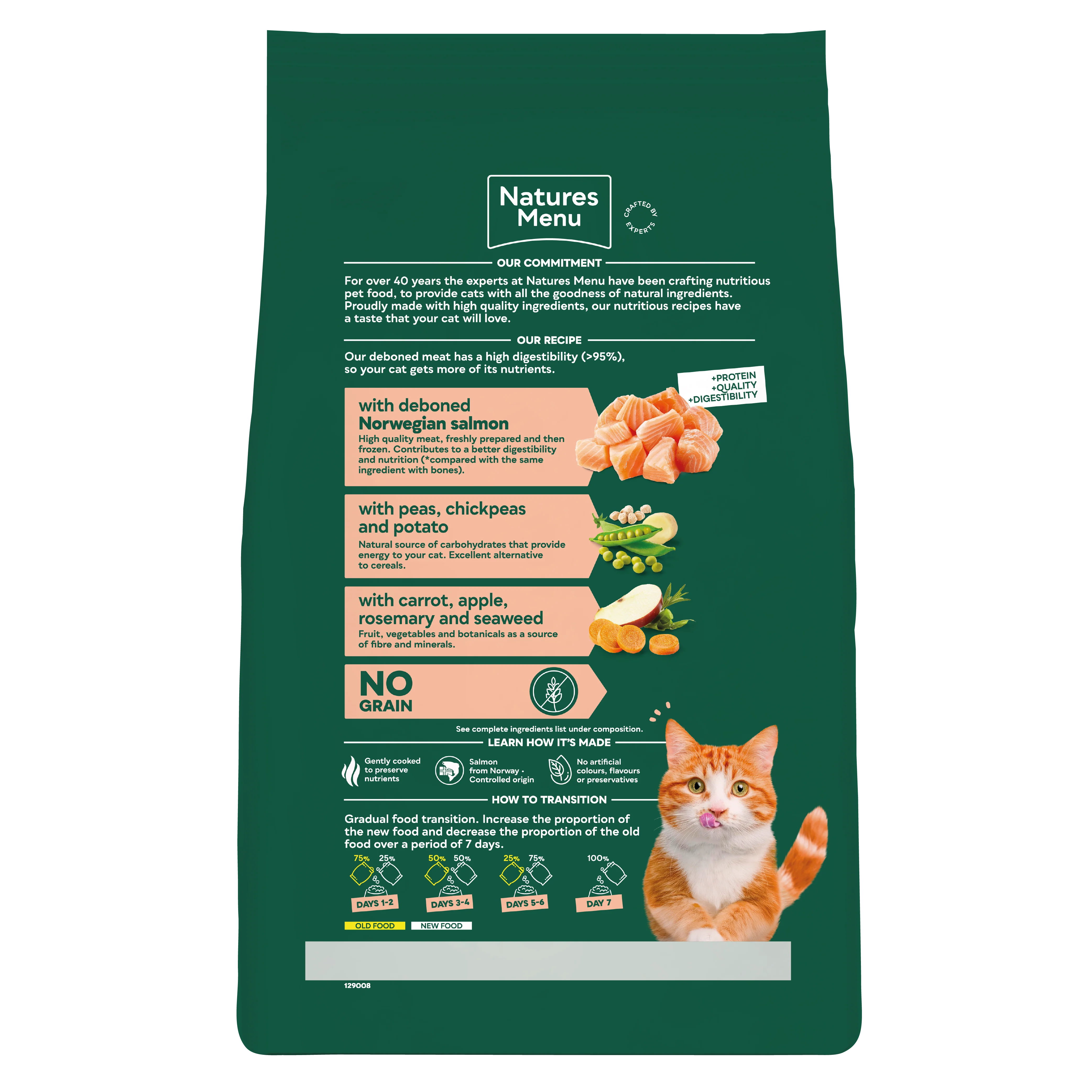 Natures Menu High in Meat with Salmon Adult Dry Cat Food - Image 4