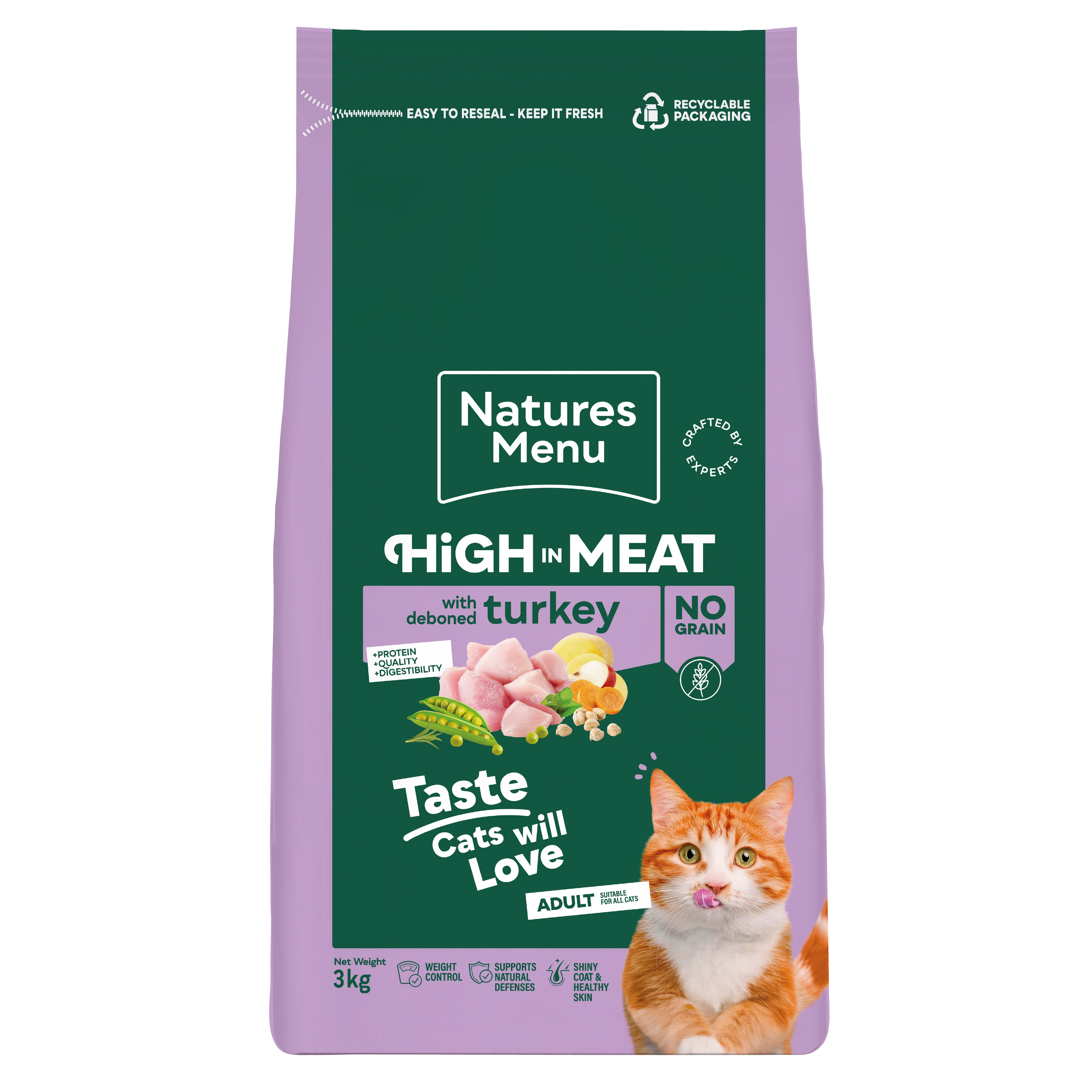 Natures Menu High in Meat with Turkey Adult Dry Cat Food - Image 2